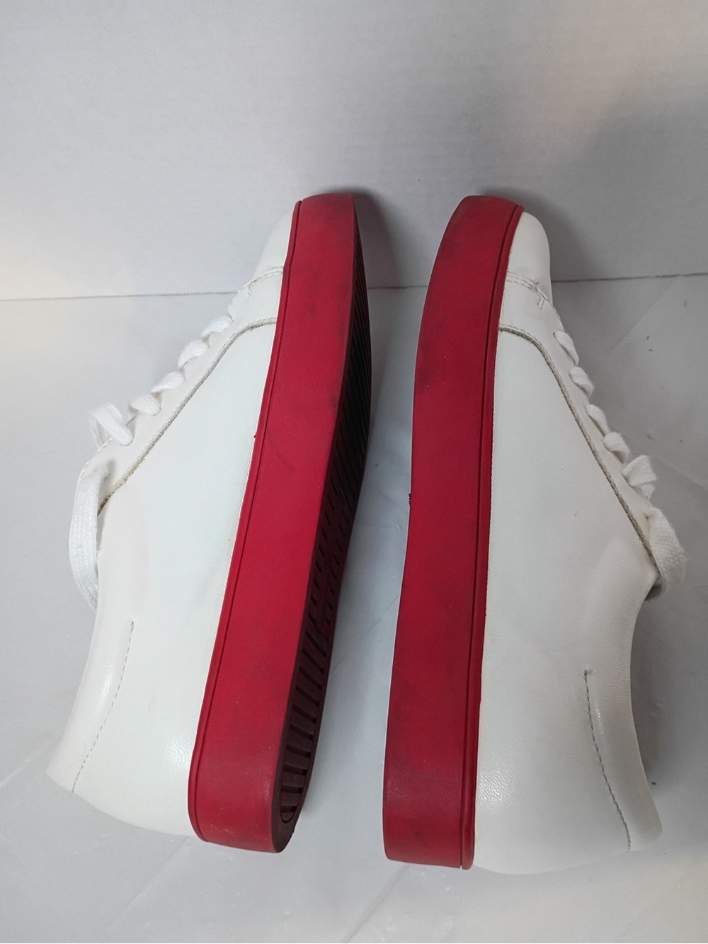 FAGUS Women’s White Red Platform Sneakers Casual Lace Up Shoes Size 37 EU - Picture 6 of 10